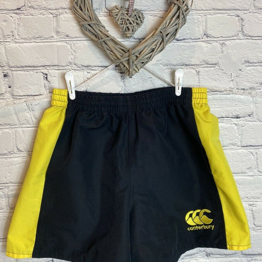 Canterbury Rugby Shorts Small Black Yellow Mens